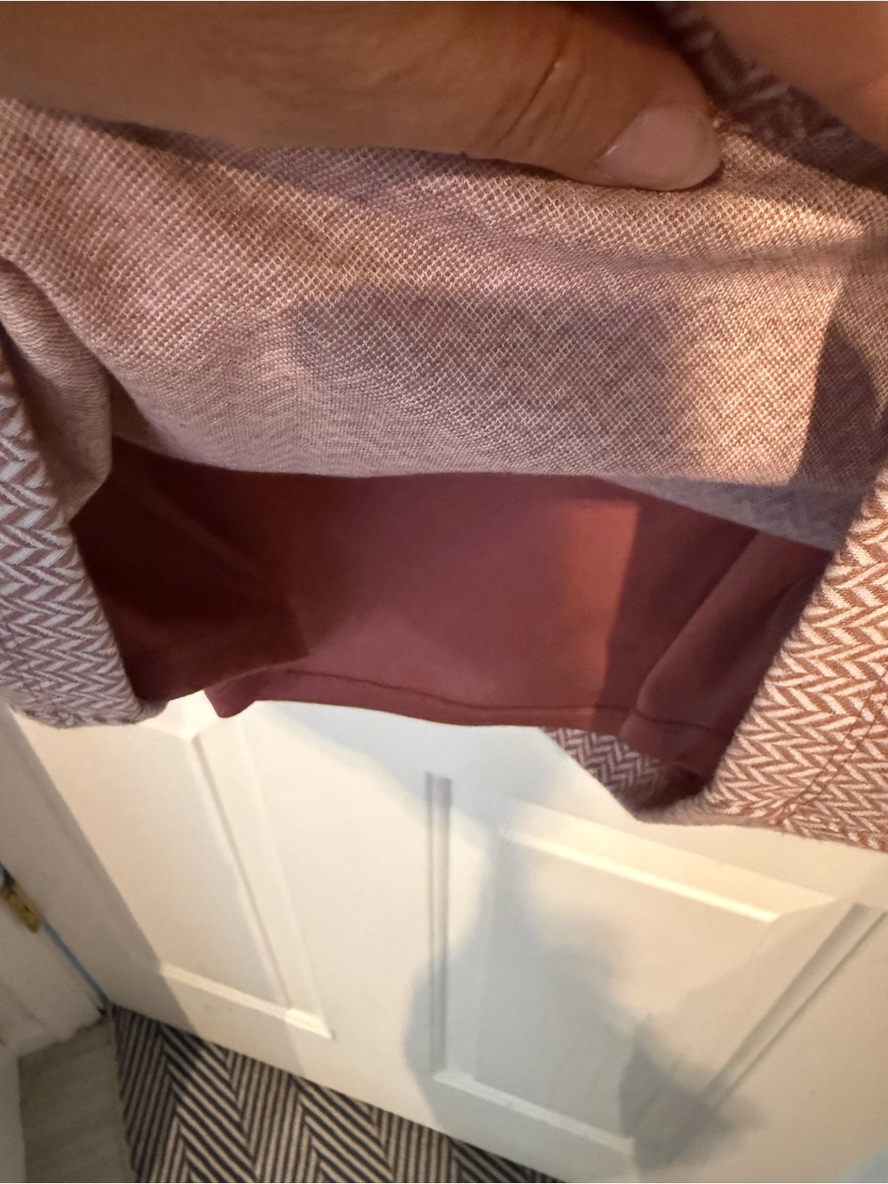 Maggy London Dusty Pink Chevron Tie-Neck Midi Dress - Picture 4 of 7